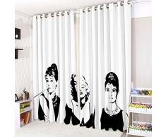 CUSHIONMANIA Oeillets Åillets 3D Rideaux 16 Populaire Designs. (132,1 cm de Large x 228,6 cm de Hauteur, Celebrity icônes)