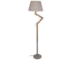 Tosel 51181 Lampadaire 1 Lumière, Bois, E27, 40 W, Gris, 40 x 170 cm