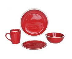 COSY & TRENDY 456641 Service de table Inca, Rouge, 16 pièces