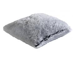 Ourson Coussin Loup de Sibérie, Polyester, Blanc/Gris, 40x40 cm