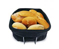 NERTHUS Panier à Pain avec Sac et Support en Acier Inoxydable