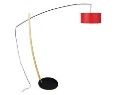 Tosel 51062 Lampadaire 1 Lumière, Bois, E27, 40 W, Blanc, 180 x 190 cm