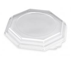GUILLIN - OCTOPACK CVASF240 CARTON DE 200 Couvercle pour assiette octogonale, Plastique, Transparent, 24,9 x 24,9 x 3,1 cm