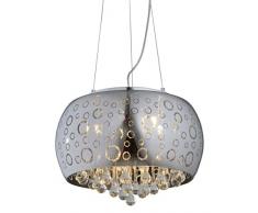 interfan 54035 Lampe suspension avec cercles, G9, Couleur verre miroir fumé