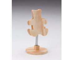 GLOREX Ours Porte Photo FSC, Bois, Naturel, 12Â x 7Â x 6Â cm