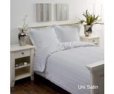 Papillon Satin Strif Housse de Couette Coton Blanc 200 x 200/220 cm