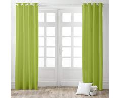Today Rideau à Oeillets 140/260 Fougère Polyester Vert 140 x 260 cm