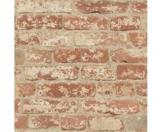 Thedecofactory RMK9035WP Papier Peint AHESIF REPOSITIONNABLE Brique Orange Vinyle, Multicolore, 500 x 53 x 0,1 cm