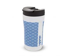 Aladdin Latte Leak-Lock⢠Stainless Steel Mug 0.25L White Graphics â Technologie Leak-Lock⢠| Ãtanche | Isotherme | Convient à la Plupart des Machines à café | sans BPA | Passe au Lave-Vaisselle