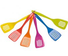 Home 8913500 Lot de 6 spatules perforées en mélamine Couleurs assorties Ustensiles de cuisine