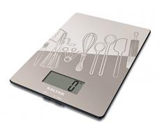 Salter 1102 GYDR Balance de cuisine avec motifs, Verre, Grey, 23 x 17 x 2 cm