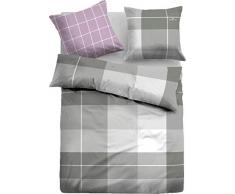 TOM TAILOR 0009884 Parure de lit en Flanelle avec taie doreiller Coton Gris Clair 1 Housse de Couette 135 x 200 cm + 1 taie doreiller 80 x 80 cm