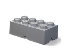 LEGO 40041754 Brique 8 plots, Boîte de Rangement empilable, 12 l, Gris Foncé, One Size