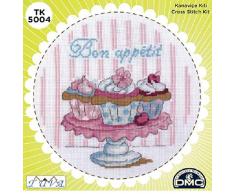 Tuva BoÃ®te Ã coudre en mÃ©tal dÃ©coratif Aida 14 carats DMC en coton avec aiguille, ciseaux, motif