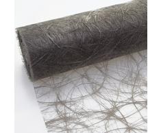 HKT Home Deco Sizoweb Chemin de table Anthracite – Taupe 60 cm Rouleau 25 m 64 026 de r