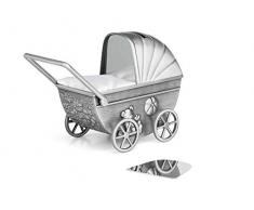 Zilverstad Tirelire Landau avec Plaque de Gravure, Mat, Alliage de Zinc, argenté, 7.2 x 14,2 x 10.2 cm