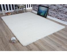 Vimoda Tapis Moderne à Poils Longs, Poils Tapis à Poils Longs, Doux au Toucher, uni Ivoireâ¯; Tailleâ¯: 60 x 110 cm
