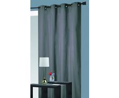 HomeMaison Rideau Isolant Thermique, Polyester, Gris Souris, 140x260 cm