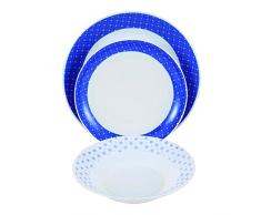 Bergner Romance Vaisselle, Cristal Opal, Blanc, 30 x 30 x 28 CM, 18 pièces