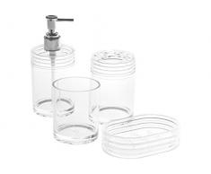 Home Set Salle de Bains, Plastique, Transparent