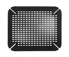 iDesign Tapis dévier, Grand Tapis dévier de Cuisine en PVC, Accessoires pour évier et évier avec Trous de Drainage, Noir