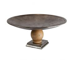 Better & Best Centre de Table, Rond, Aluminium, Bois, Argent, 55Â x 55Â x 26Â cm