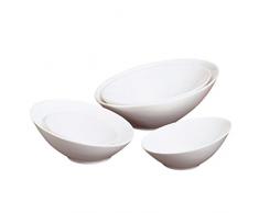Garcia de pou Bol IrrÃ©gulier 1100 Ml 25,5X11,5 Cm Blanc Porcelaine - 2 unitÃ©s