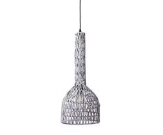 Luminaire Laila, suspension rotin, 60 W, Gris, Ã¸ 23 x H 60 cm