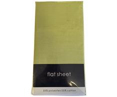 Rapport Facile dentretien Infroissable Drap Plat, Coton Polyester, Pistache, Double