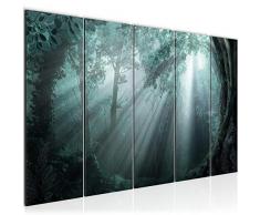 Tableau decoration murale Paysage de la forÃªt 200 x 80 cm - XXL Impression sur Toile Salon Appartment 5 Parties - prÃªt Ã accrocher - 607155c