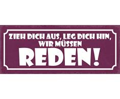 Schatzmix Plaque dÃ©corative en tÃ´le Motif Tirelire Dich Aussi, Leg Dich Hin, Wir Muss REDEN 27 x 10 cm