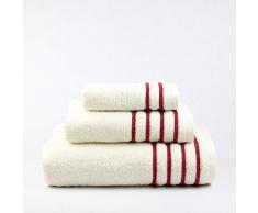 Natural History Gifts Set Serviette de Bain 3Â unitÃ©s. cuori 500Â g Beige/Bordeaux Unique