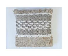 Soleil docre Macrame Coussin, Coton, Ecru, 45 x 45 cm