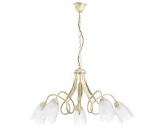 ONLI Lustre 5 lumiÃ¨res double tour couleur ivoire