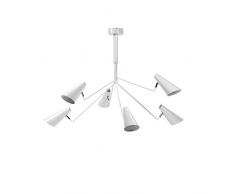 Mathias 3274110 LUSTRE 6L BETNA BLANC L127,7H79,5, Métal, E14, 25 W, 7 X H79,5 CM
