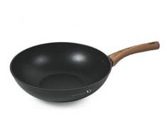 Galileo Casa 2192513 Wok forgÃ© INT. Caoutchouc Shiny m/noir dm28 cm, aluminium