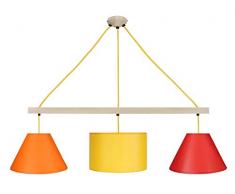 Tosel 20996 Lustre Barre 3 LumiÃ¨re, Acier, E27, 40 W, Gris, 70 x 80 cm