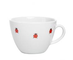 Feinkost KÃ¤fer 101653 Vaisselle, Porcelaine, Blanc/Rouge, 12 x 12 x 7,5 cm