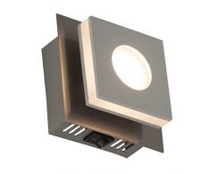Brilliant AG G67410/21 Brilliant Applique Murale LED intÃ©grÃ©e avec Interrupteur Transit-320 Lumen, Plastique, 4 W, Nickel/Aluminium