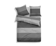 TOM TAILOR 0009936 Parure de lit en Flanelle avec taie doreiller Coton Gris Clair 1 Housse de Couette 135 x 200 cm + 1 taie doreiller 80 x 80 cm