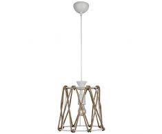 Homemania 1364-71-01 Suspension Fune Lustre Suspension Lumière Blanc Métal Corde 25 x 25 x 85 cm