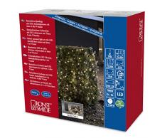 Konstsmide 3730-100 Guirlande dEclairage Extérieur sur Pile avec Interrupteur 240 LEDs Blanc Chaud Câble Noir