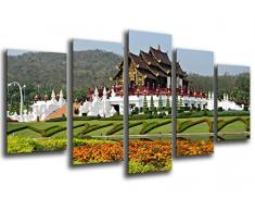 Tableau Moderne Photographique, Impression sur bois, Royal Rajapruek Park, Jardin de Chiang Mai, 165 x 62 cm, ref. 26034