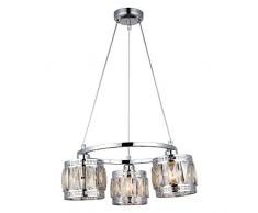 Homemania 8134-51-03 Armila Suspension Luminaire Suspension Chrome MÃ©tal Cristal 50 x 50 x 90 cm