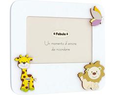 Fabula Cadre de Table laquÃ© avec Applications en Bois Naturel Â« Girafe Diella Foresta Â» pour Photos 10 x 15 cm Horizontale, Multicolore, 10 x 15 cm