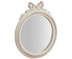 Biscottini Miroir Mural Style Shabby en Bois avec Finition Feuille Blanche vieillie Dimensions L25 x P2,5 x H29 cm Production Artisanale Fiorentino Made in Italy