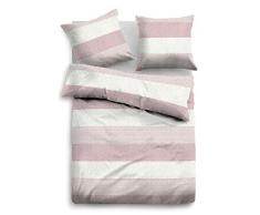 TOM TAILOR 0849790 Parure de lit en Flanelle mÃ©langÃ© avec taie doreiller (Coton 60 % recyclÃ©) 1 Housse de Couette 155 x 220 cm + 1 taie doreiller 80 x 80 cm Rose