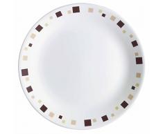 CORELLE 26 cm en Verre Vitrelle Assiette Motif géométrique, Verre, Marron, 26 x 26 x 2.4 cm