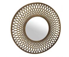 Dcasa Miroir Mural en Bambou pour décoration de la Maison Unisexe Adulte, Couleur Unique