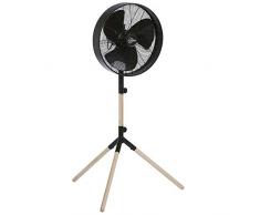 Farelek 112028 Ventilateur de Table, Métal, Noir et Bois